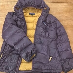 Patagonia Kids Purple and Yellow Puffer Jacket